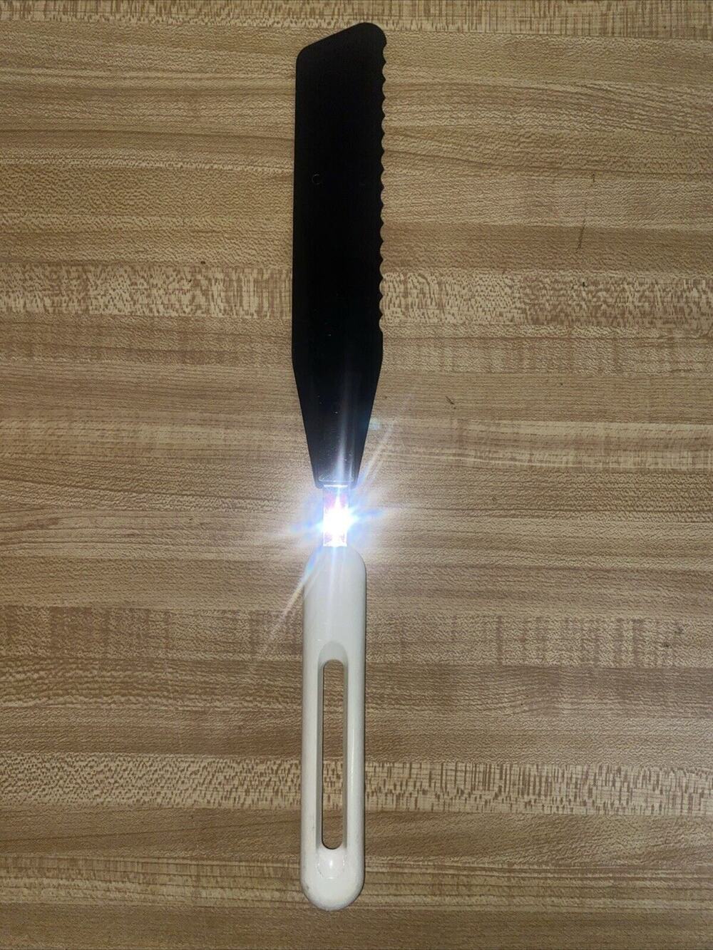 Vintage MCM Black Blade White Handle Serving Knife - Bonny USA